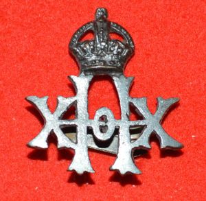 20th Hussars Officer’s Bronze Field Services Cap Badge